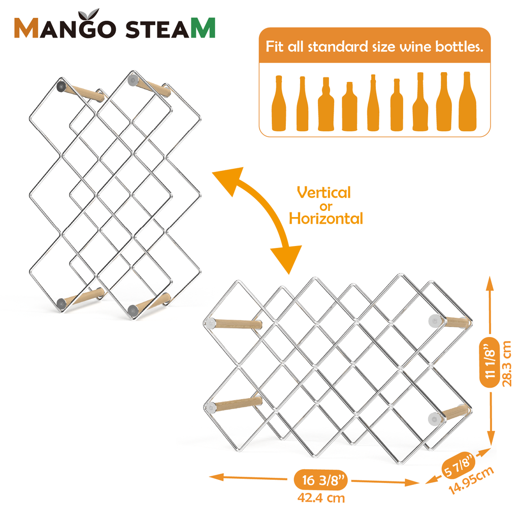 Mango Steam Modern Geometric 10-Bottle Wine Rack