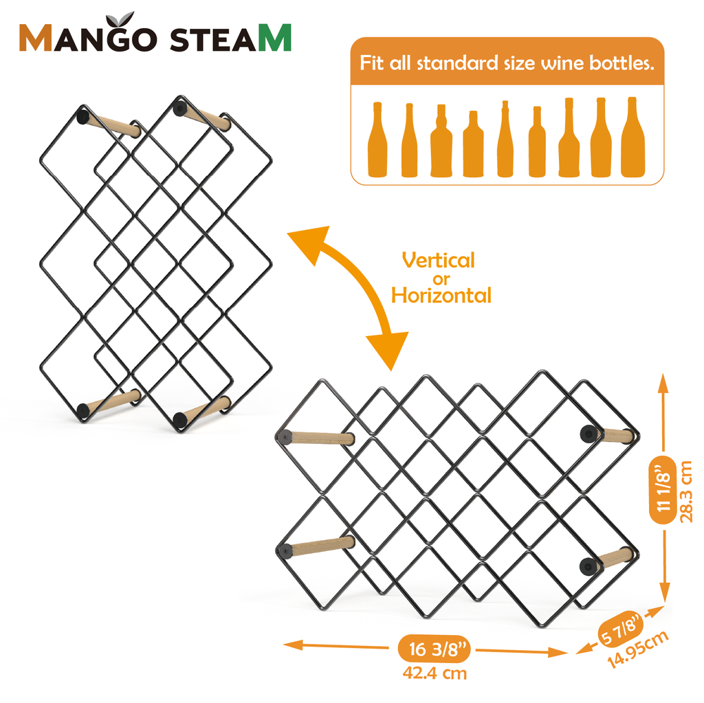 Mango Steam Modern Geometric 10-Bottle Wine Rack