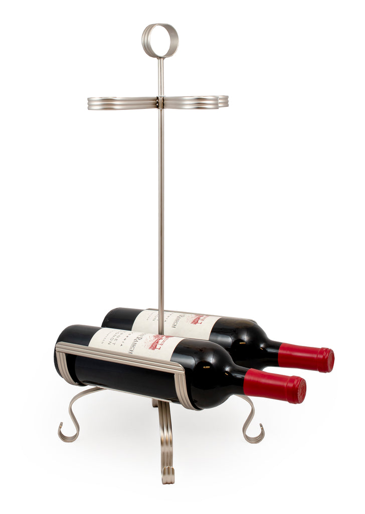 2 Bottle Wine Rack And Stemware Holder Organizer