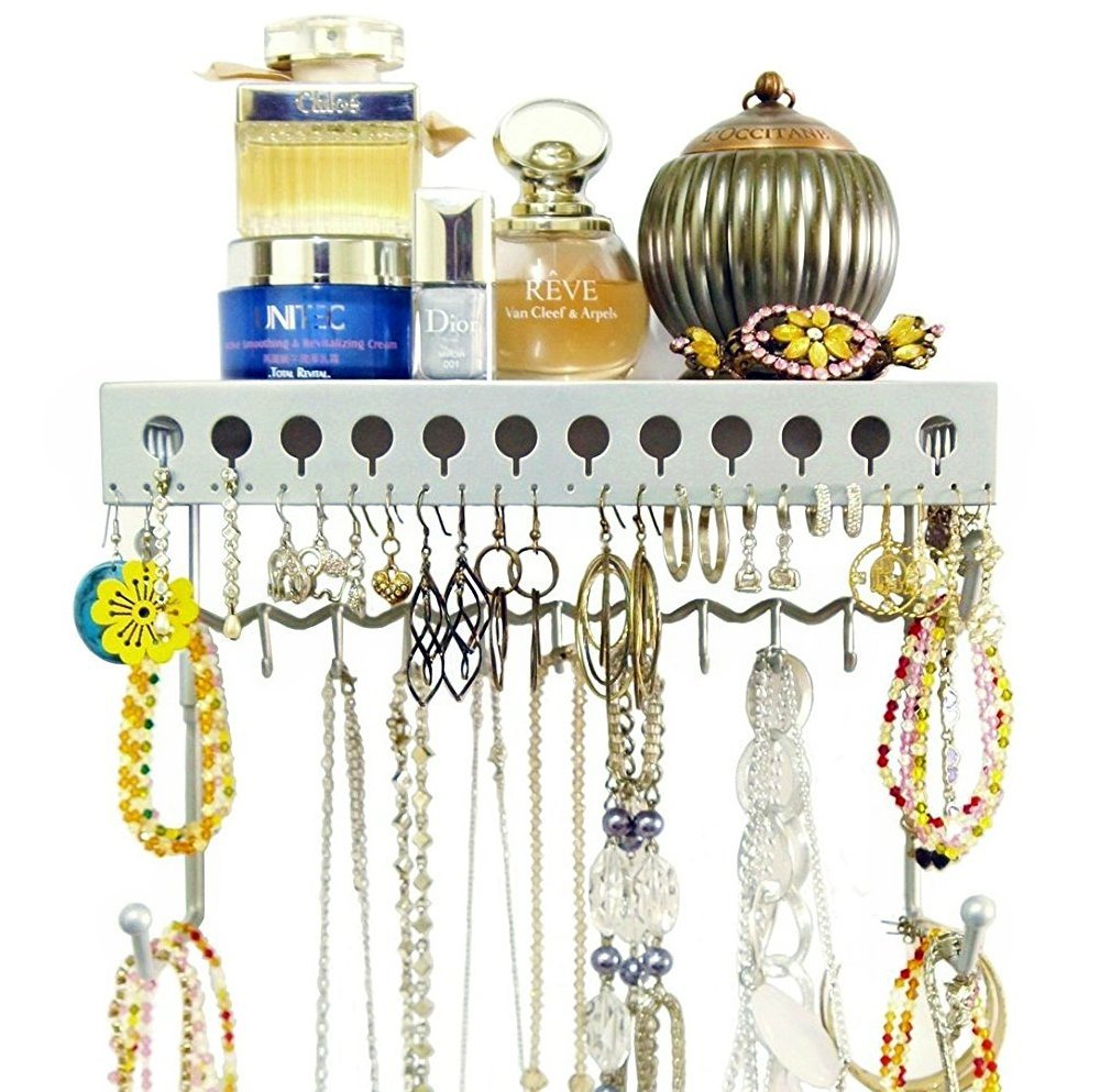 Wall-mounted Jewelry Organizer Shelf.