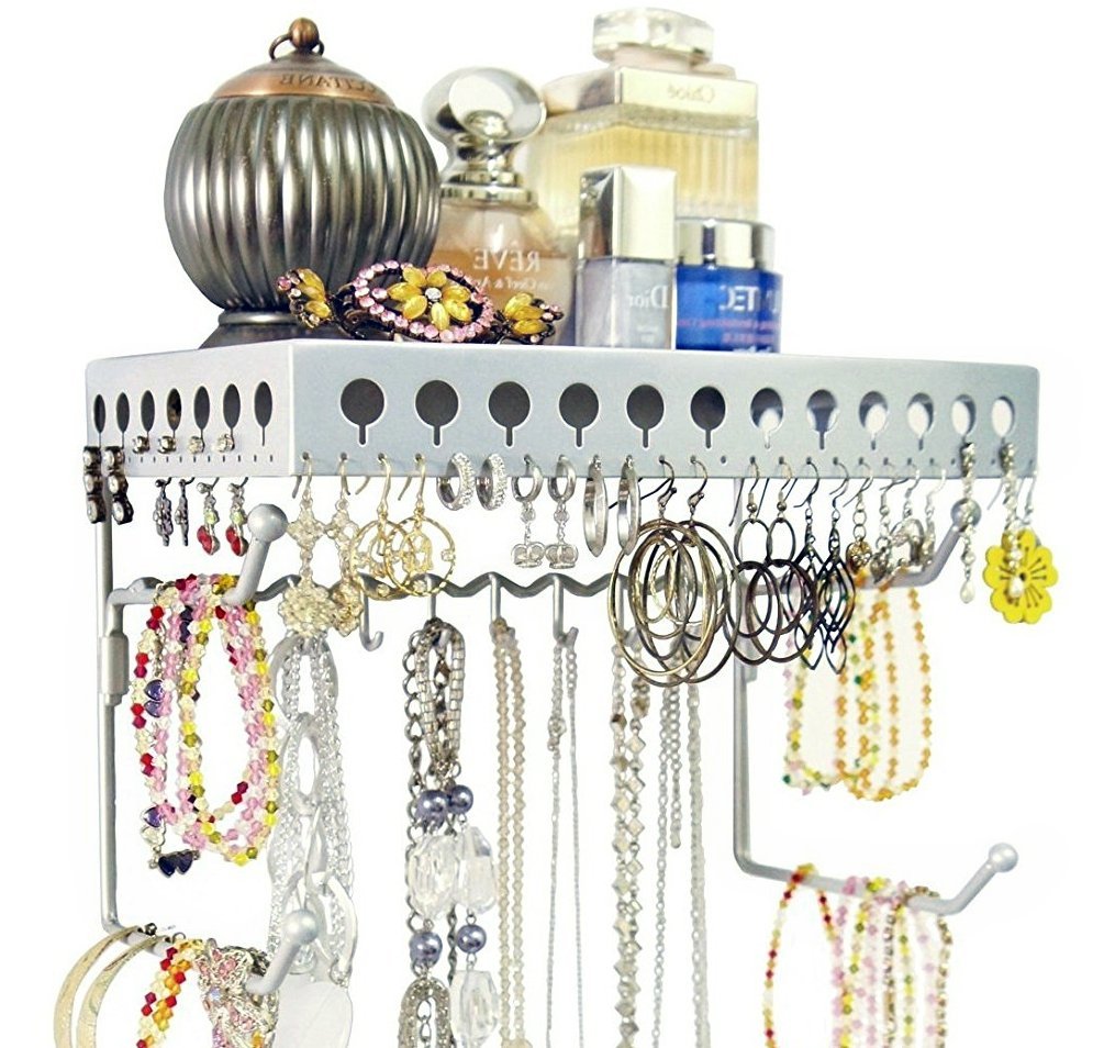 Wall-mounted Jewelry Organizer Shelf.