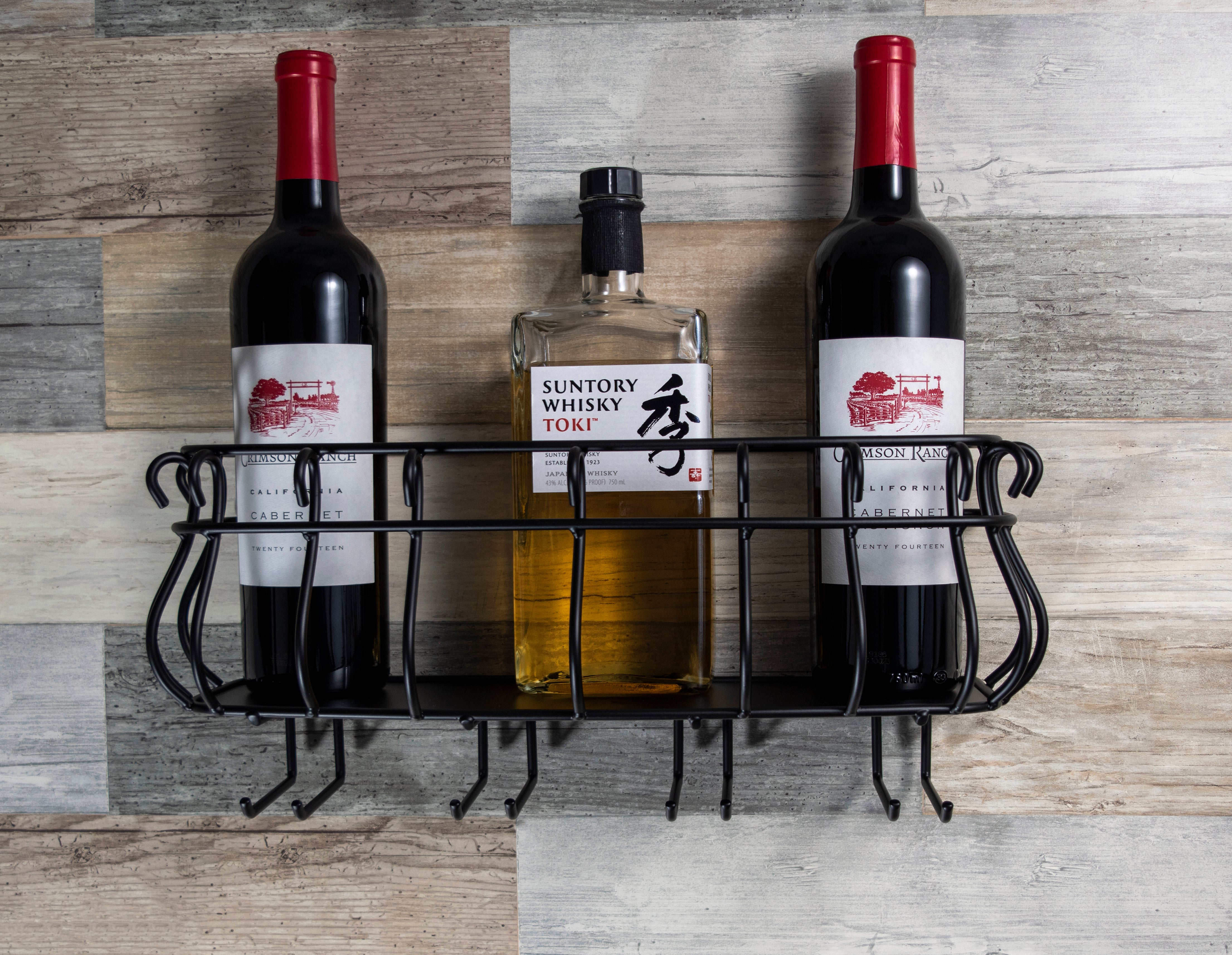 Mango Steam® | Balcony Wall Mounted Wine Rack With Stemware Holder