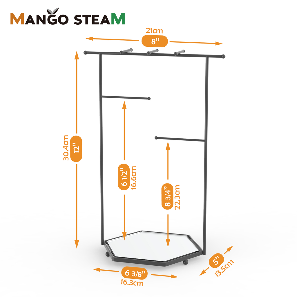 Mango Steam Hexagon Mirror Jewelry Tower