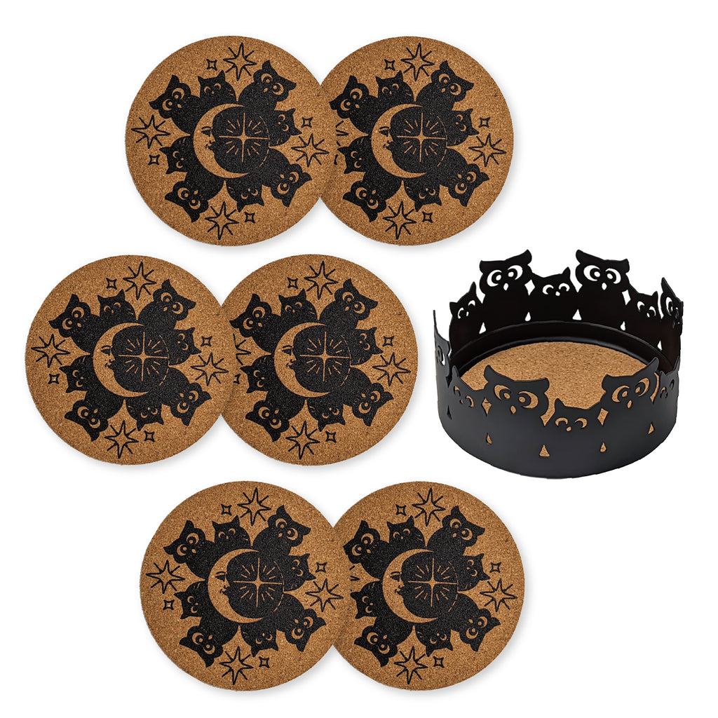 Mango Steam Set of Six Coasters & Coaster Holder