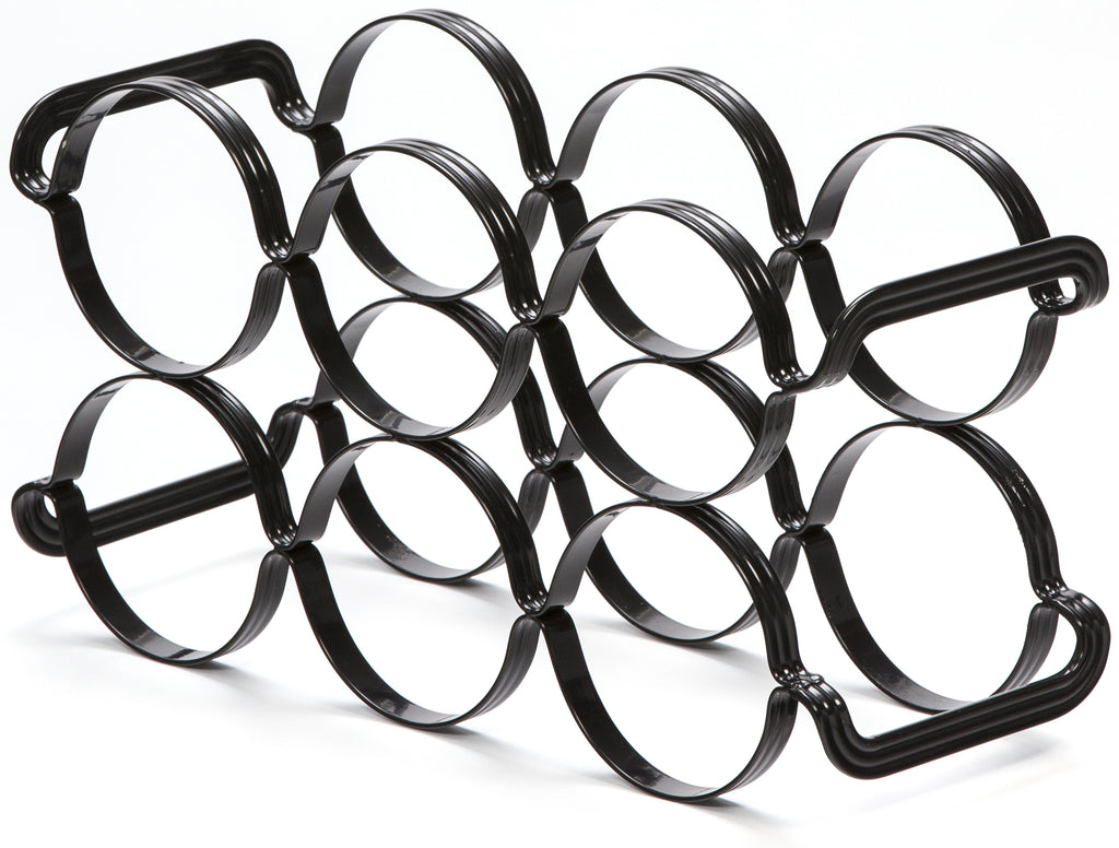 Black Wine Rack Horizontal Tabletop Mango Steam 