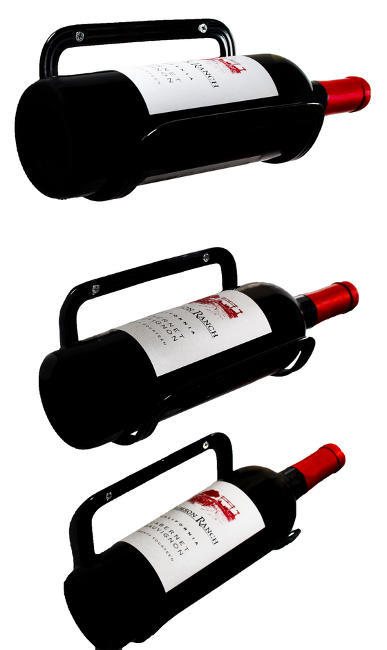 Wall Mounted Wine Rack, Set of 3, Silver (Mounting Hardware Included).