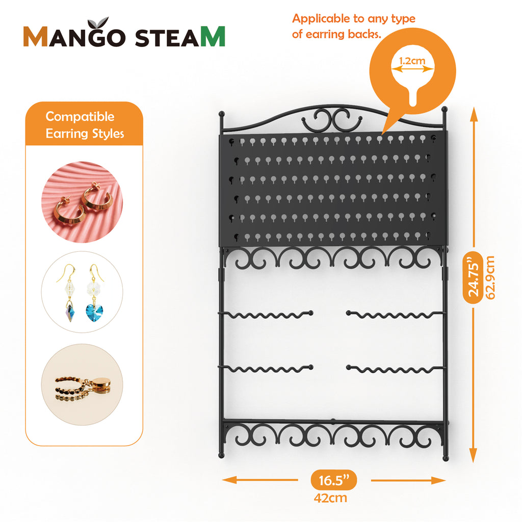 Mango Steam Jewelry Organizer Wall Mounted for Earrings 