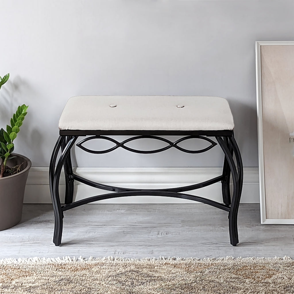 Lifestyle Image of Bristol White Shoe Bench