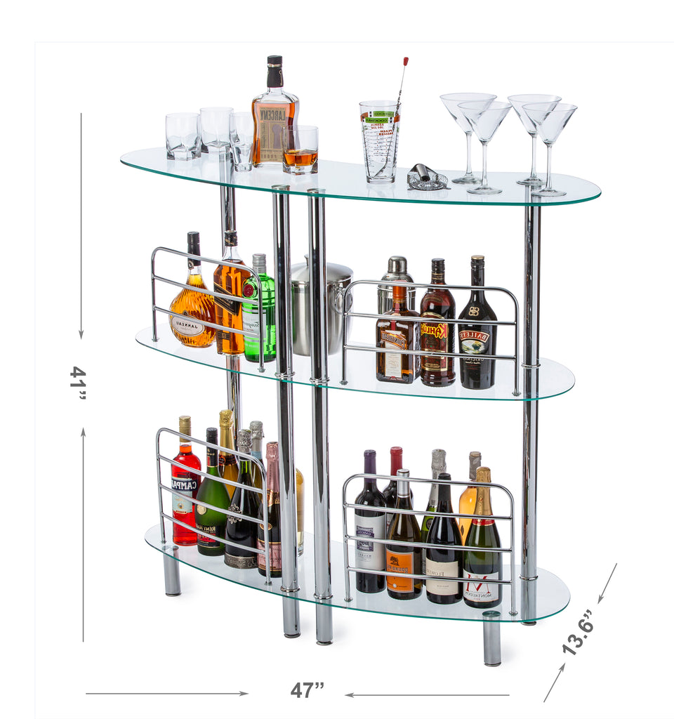 Mango Steam Catalina Home Bar Table, Wood or Glass