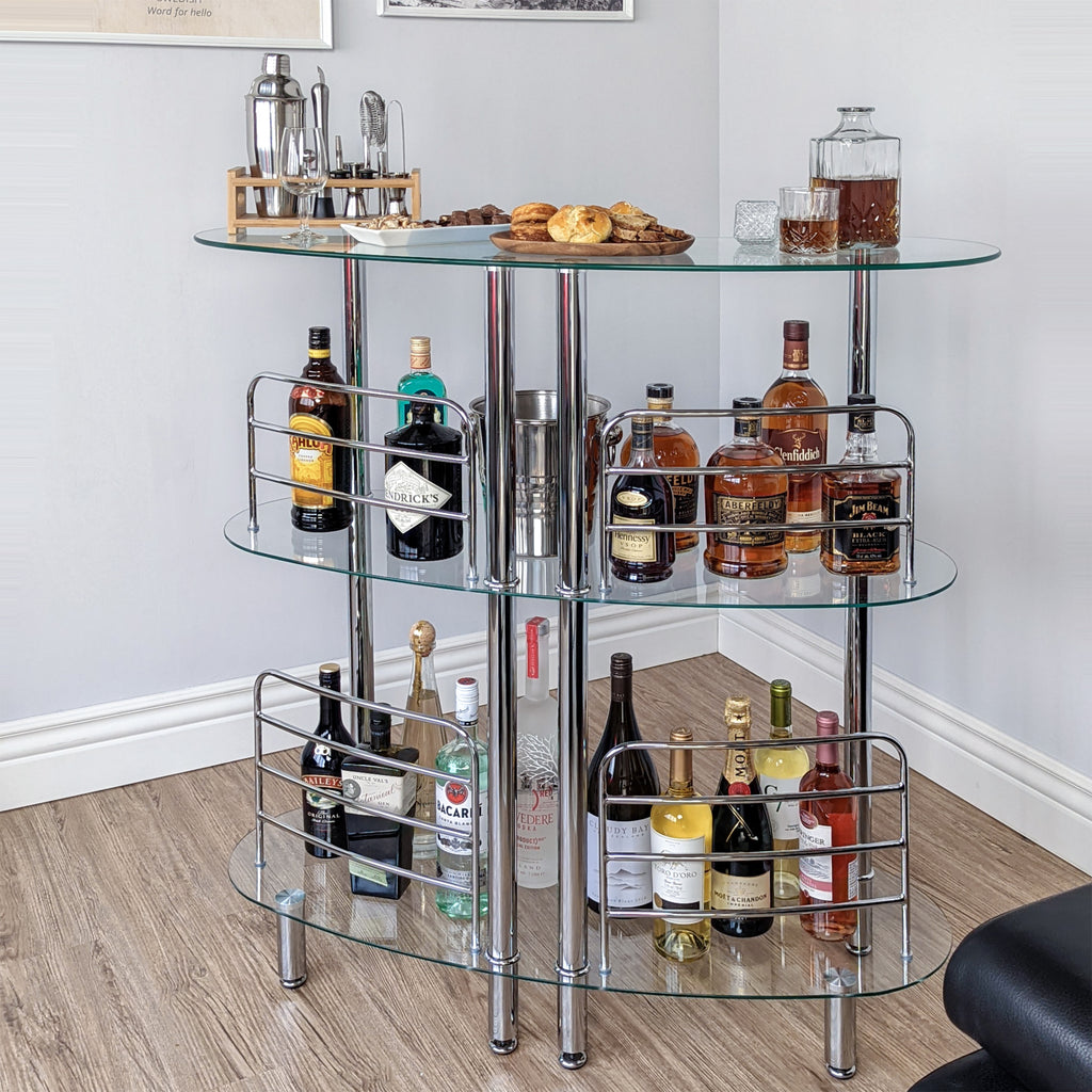 Mango Steam Catalina Home Bar Table, Wood or Glass