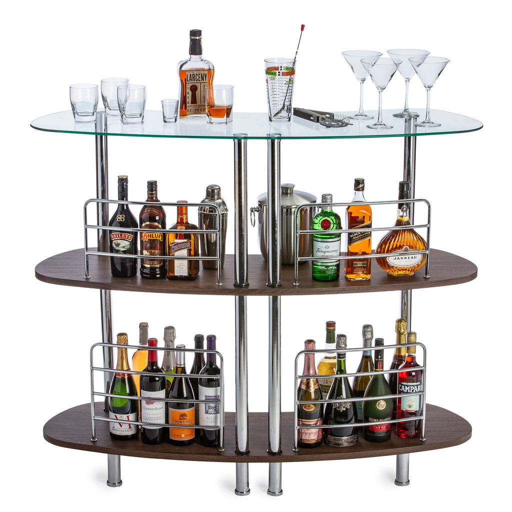 Mango Steam Catalina Home Bar Table, Wood or Glass