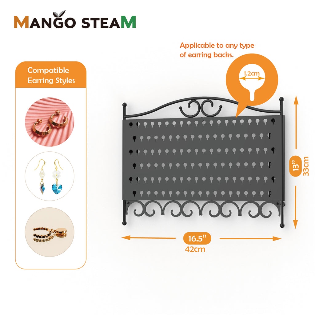 Mango Steam Black Wall Mounted Jewelry Organizer  Measurements 