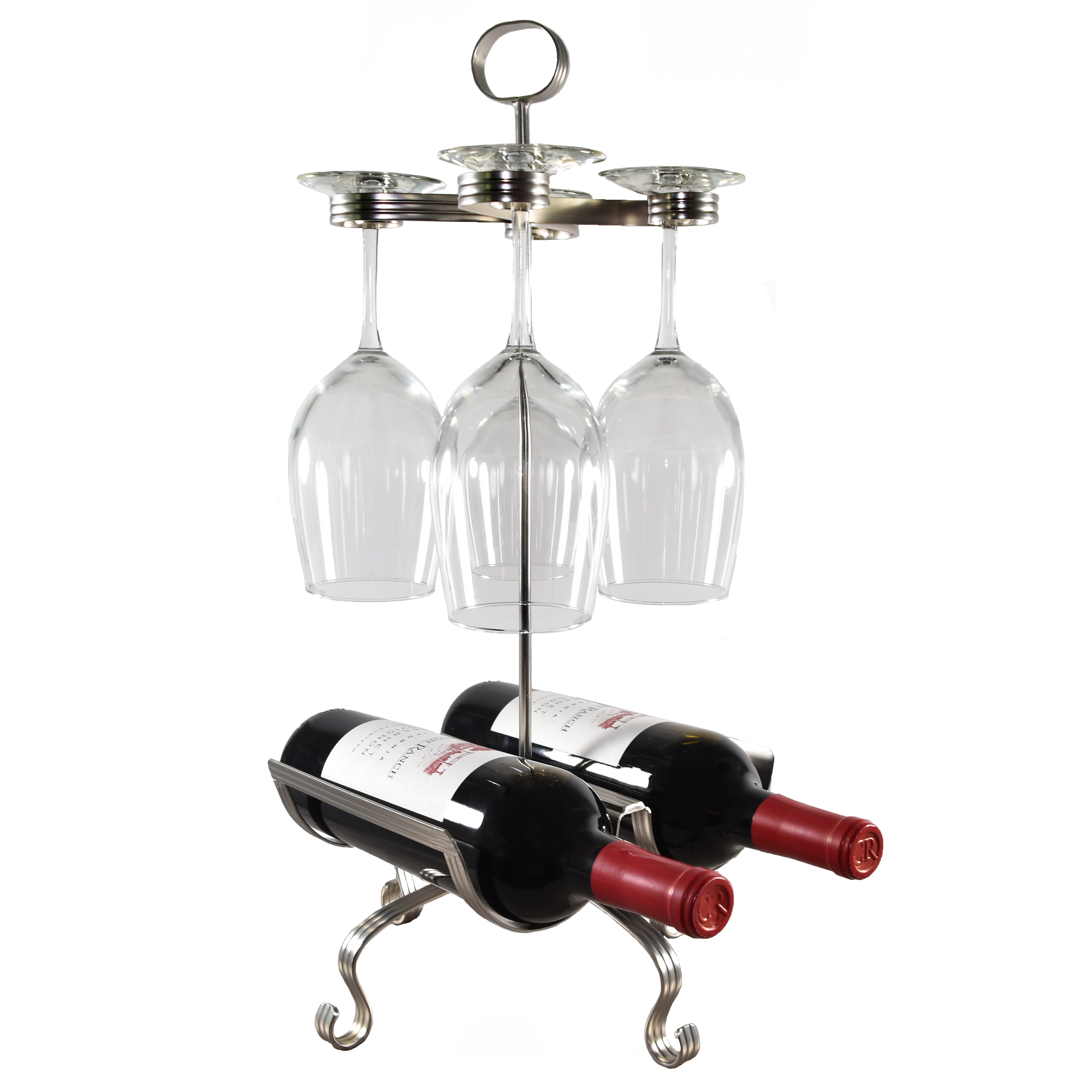 Bottle Wine Rack And Stemware Holder Organizer
